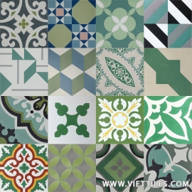 PatchWork Green Cement tile